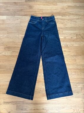 SPANX Women's Wide-Leg Dark Indigo Jeans